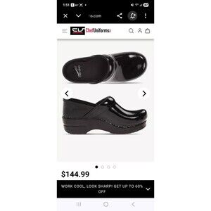 Dansko Classic Women’s Black Patent Leather Clogs Sz 38 Comfort Nursing Work EUC